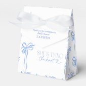 青いリボン 彼女が結婚する ブライダルシャワー フェイバーボックス (正面サイド)