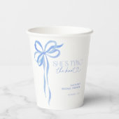 青いリボン　彼女が結婚する　結婚前お披露目パーティー 紙コップ (裏面)