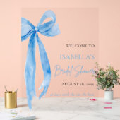 青いリボン 彼女は結婚する ブライダルシャワー アクリルサイン (ウェディング)