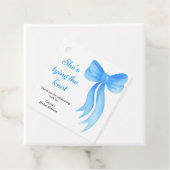 青いリボン 彼女は結婚する ブライダルシャワー フェイバータグ (インサイチュ)