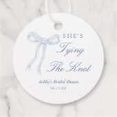 青いリボン 彼女は結婚する ブライダルシャワー フェイバータグ (裏面)