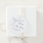 青いリボン 彼女は結婚する ブライダルシャワー フェイバータグ (インサイチュ)