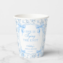 青いリボン　彼女は結婚する ブライダルシャワー 紙コップ