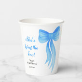 青いリボン 彼女は結婚する ブライダルシャワー 紙コップ (裏面)