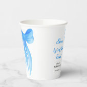 青いリボン 彼女は結婚する ブライダルシャワー 紙コップ (左)