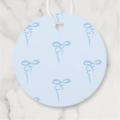 青いリボン 波線 手描き 男の子 ベビーシャワー ありがとう フェイバータグ (裏面)