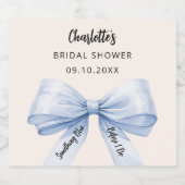 青いリボン　結婚前になにか青いもの　ブライズシャワー スパークリングワインラベル (シングルラベル)