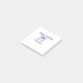 青いリボン CUTIE お名前 ベイビー ハッピー バースデー ポストイット (アングル)