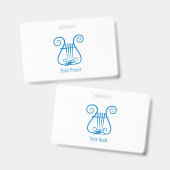 青いリラ バッジ (正面＆裏面)