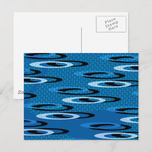 青いリングや輪 ポストカード (正面/裏面)