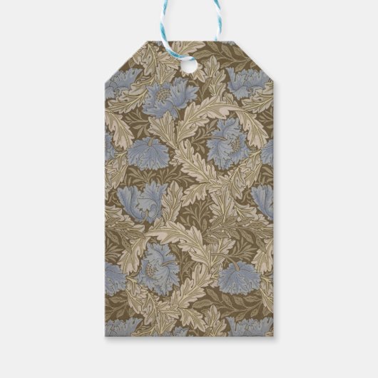 青いリースパターン（William Morris著） ギフトタグ (正面)