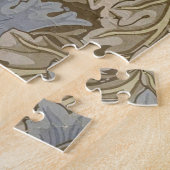 青いリースパターン（William Morris著） ジグソーパズル (側面)