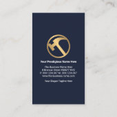 青いレイヤスタイリッシューの[金ゴールド]タブ[一般請負業者] 名刺 (裏面)