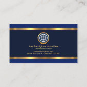 青いレイヤーのフェイク金ゴールド線の貼り付け国際的 名刺 (裏面)