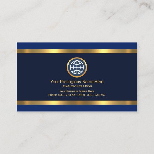 青いレイヤーのフェイク金ゴールド線の貼り付け国際的 名刺 (裏面)