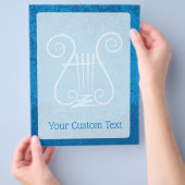 青いレイヤーの背景 チラシ (手)