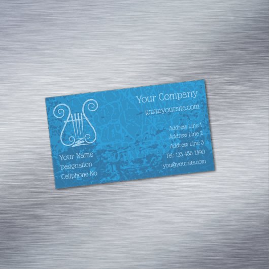 青いレイヤーの背景 マグネット名刺 (インサイチュ)