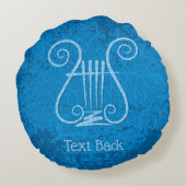 青いレイヤーの背景 ラウンドクッション (裏面)