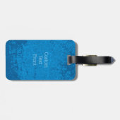 青いレイヤーの背景 ラゲッジタグ (裏面横)