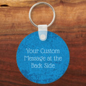 青いレイヤ背景キーチェーン キーホルダー (裏面)