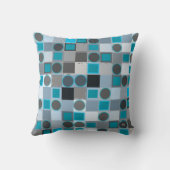 青いレジ係の水玉模様の枕 クッション (裏面)