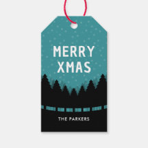 青いレトロなクリスマスツリーと雪のピンタrees