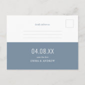 青いレトロな写真ブックマーク - 記念日保存招待状 インビテーションポストカード (裏面)