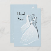 青いレトロの結婚式のダンサーは感謝していしています サンキューカード (正面/裏面)