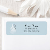 青いレトロの結婚式のダンサー ラベル (インサイチュ)