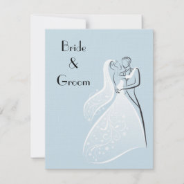 青いレトロの結婚式のダンサー 招待状