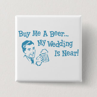青いレトロは私を私の結婚式によってが近くあるビール買います 缶バッジ