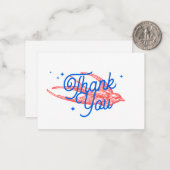 青いレトロスクリプトヴィンテージを飲み込む ノートカード (正面/裏面インサイチュ)