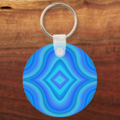 青いレトロパターン キーホルダー (裏面)