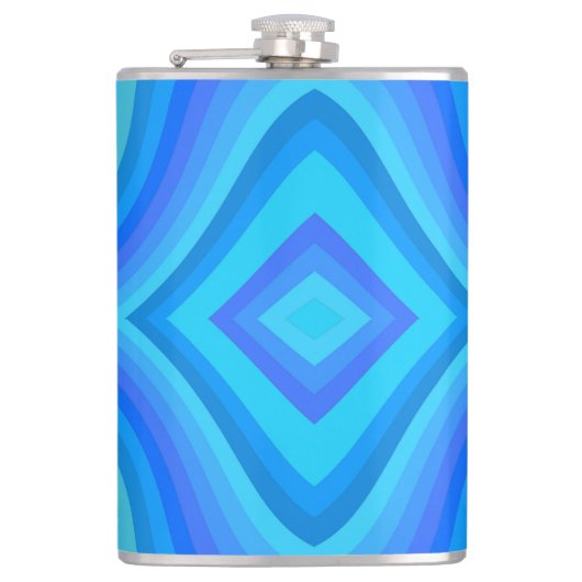 青いレトロパターン フラスク (正面)