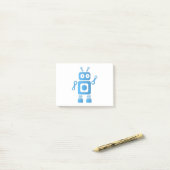 青いレトロロボット ポストイット (デスク上)