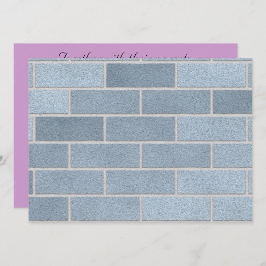 青いレンガ壁 招待状 (正面/裏面)