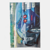 青いレーシングカー キッチンタオル (縦)
