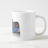 青いレーシングカー ジャンボコーヒーマグカップ (右)