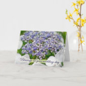 青いレースのアジサイの結婚式の恵みカード カード (黄色い花)