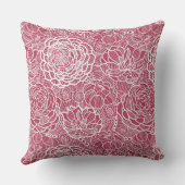 青いレースの花模様の背景 クッション (裏面)