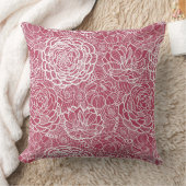 青いレースの花模様の背景 クッション (ブランケット)