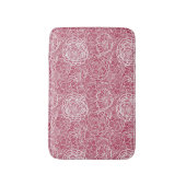 青いレースの花模様の背景 バスマット (正面縦)