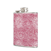 青いレースの花模様の背景 フラスク (左)