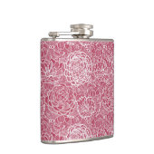 青いレースの花模様の背景 フラスク (右)