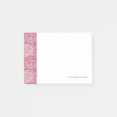 青いレースの花模様の背景 ポストイット (正面)