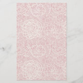 青いレースの花模様の背景 便箋 (正面)