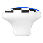 青いレースカーのモノグラムの旗のグラフィックのドアノブ セラミックノブ (側面)