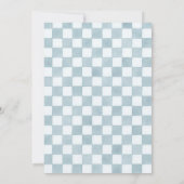 青いレースカーの1歳誕生日 招待状 (裏面)