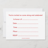 青いレースカーを持つ誕生日のパーティの招待状 招待状 (裏面)