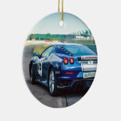 青いレースカー セラミックオーナメント (右)